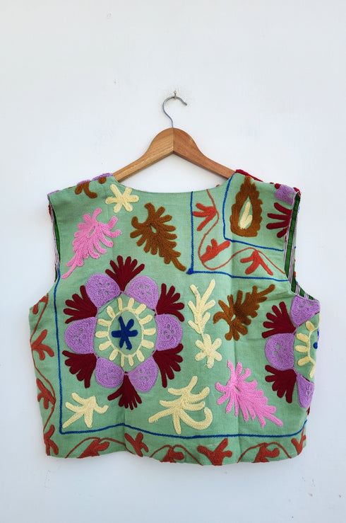 Cotton Sujani Art Embroidered Reversible Jacket